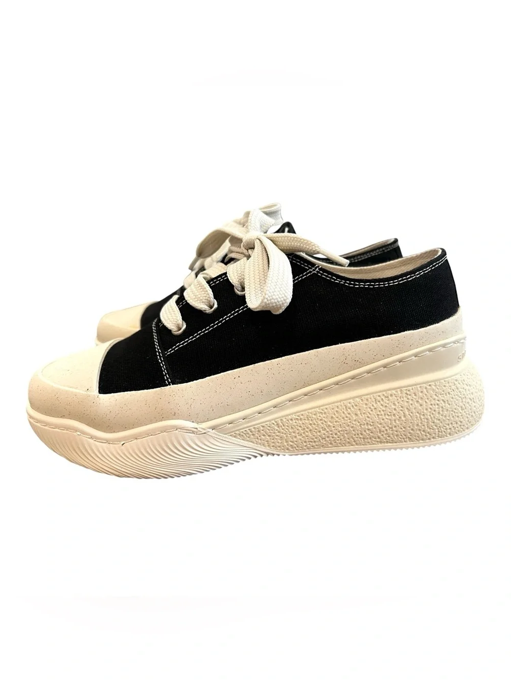 Stella McCartney Loop Platform Sneakers EU 37 Black White Vegan Made in Spain